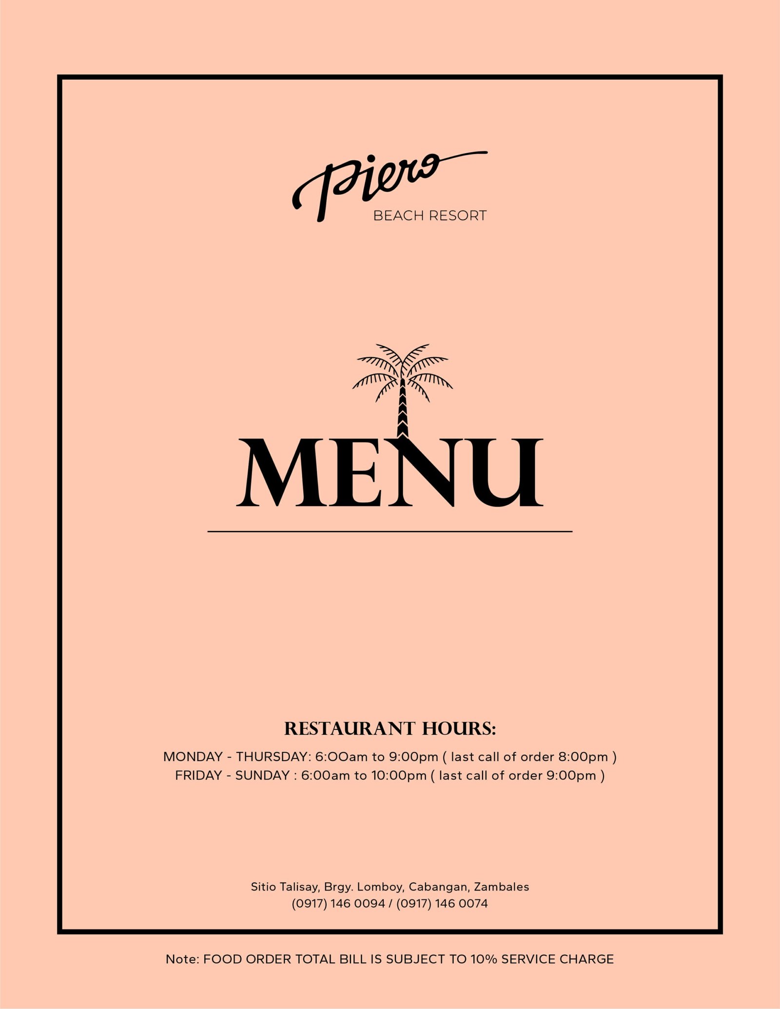 Menu - Front Page